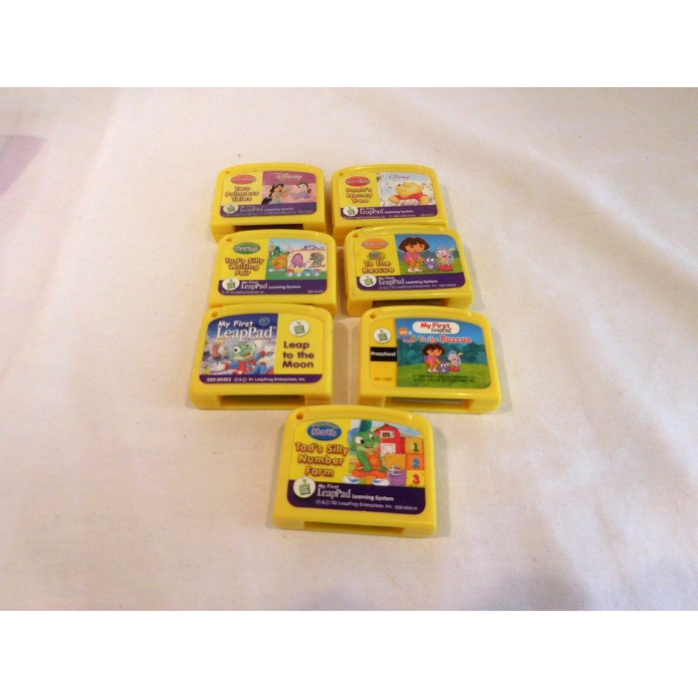 LeapFrog My First LeapPad Cartridges Games Disney Dora Tods Leap to moon 7 games